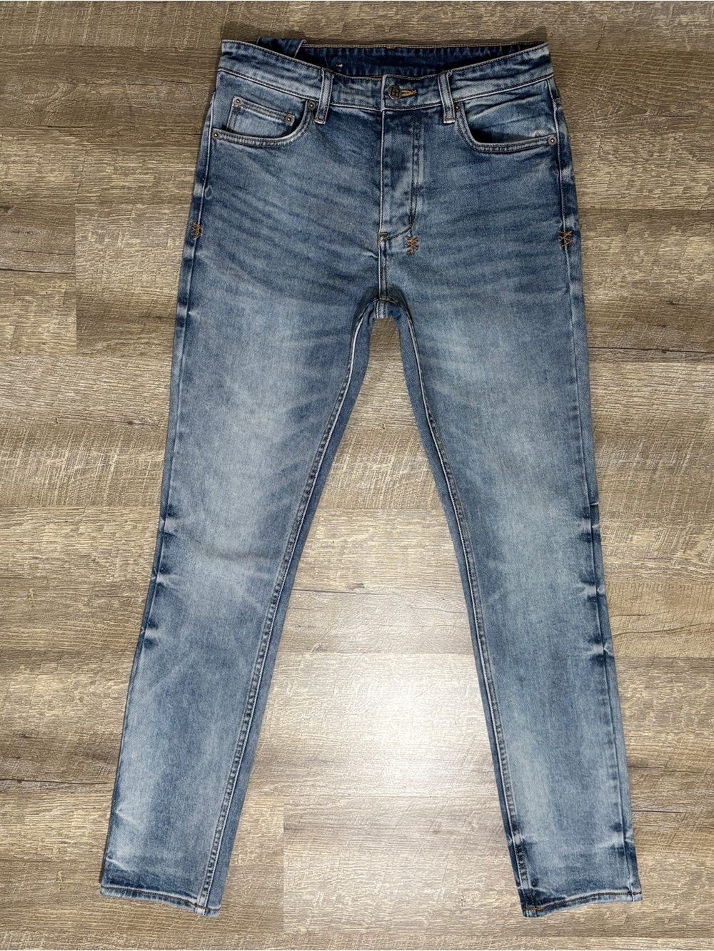 Ksubi Jeans Mens 30X32  Blue Denim Button Fly Chitch Pure Dynamite Stretch